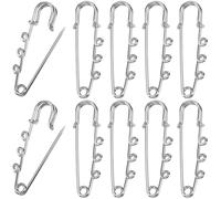 SUNNYCLUE 1 Box Mit 30 silbernen Sicherheitsnadeln Kiltnadeln Metall Edelstahl Robuste Befestigungsschlaufen Broschenbeschläge Mit 3 Löchern Zum Nähen von Decken Kleidung Schals Röcken Schmuckzubehör