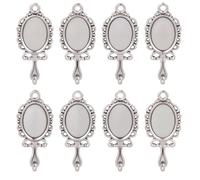 SUNNYCLUE 1 Box mit 50 Spiegelanhängern, Mini-Spiegelanhänger, Antik-Silberlegierung, tibetisch, Vintage, kleine Anhänger von 30 mm, für die Schmuckherstellung von Braccialett