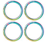 SUNNYCLUE 1 Boxspring O Ring Runder Karabinerhaken Groß 48mm Metalllegierung Regenbogenfarben Karabinerhaken Schnallen Verschlüsse Für Schmuckherstellung Basteln Schlüsselanhänger Tasche Geldbörse Zu