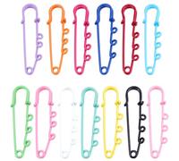 SUNNYCLUE 1 Schachtel Mit 26 Stück Broschennadeln In 13 Farben Kiltnadeln Metall Eisen Bunte Befestigungselemente Schlaufen Kiltabzeichen Broschennadel Mit 3 Löchern Für Schmuckherstellung Hut Schal