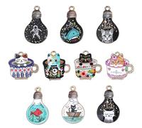 SUNNYCLUE 20 Stück 10 schwarze Katzen Charms Große Halloween Katzen Charms Glühbirne Emaille Cartoon Fisch Kaffeetasse Haustier Astronauten Charms Für Die Schmuckherstellung Charms Ergebnisse Feiertag