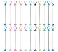 SUNNYCLUE 22 Stück Schlüsselanhänger Aus Metallperlen Blanke Schlüsselanhängerstangen Bunte Schlüsselanhängerperlen Rohlinge Schlüsselanhängerstange Mit Perlen Schlüsselanhängerstangen Zum Herstellen