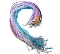 SUNNYCLUE 54 Stück 3 Stile Halskettenkordel Mit Verschluss Inklusive Organzaband Halsketten Kordel & Wildleder Kordel & Gewachstes Lederband Für DIY Armband Halskette Schmuckherstellung Zubehör