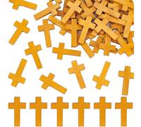 SUNNYCLUE 80 Stück Holzkreuz Charms Kleine Holzkreuz Charms Mini Holzkreuze Kreuz Charms Rosenkränze Kruzifix Charms Taschenkreuze Charms Für Die Schmuckherstellung Ohrringe Armbänder Halsketten Part