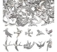 SUNNYCLUE 80 Stück Vogel Anhänger Aus Silber Kolibri Anhänger Bulk Legierung Im Tibetischen Stil Vintage Tier Mini Vögel Anhänger Für Die Schmuckherstellung Charms Zubehör DIY Halsketten Armbänder Ohr