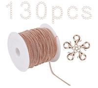 SUNNYCLUE Panzerkette Aus Messing 32.8 Fuß Rolle Rosévergoldet Gelötet Schmuckherstellung Kette Karabinerverschlüsse Aus Zinklegierung Und Eisen Biegeringe Für Erwachsene Zum Basteln von Halsketten