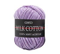 sunnymi 50g DIY Wolle Super Soft Baby Milk Cotton Wool Häkeln Hand Stricken Bunt Milch Baumwolle Geschenk Garn Strick Wolle Pullover Hüte Schals Decke (F, 1.2mm)