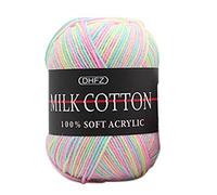 sunnymi 50g DIY Wolle Super Soft Baby Milk Cotton Wool Häkeln Hand Stricken Bunt Milch Baumwolle Geschenk Garn Strick Wolle Pullover Hüte Schals Decke (K, 1.2mm)
