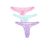 Sunnymorn Herren-Netz-Dessous, durchsichtig, heiße Unterhose für Schwule, Rosa/Hellblau/Lila, Einheitsgröße
