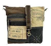 Sunsa Canvas Umhängetasche Damen im Vintage Look, Patchwork Schultertasche als Crossbody Bag, große Handtasche für Freizeit, Büro, Studium, leicht, robust, alltagstauglich, mit Fächern