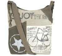 Sunsa Damen Umhängetasche. Hobo Tasche aus Canvas/Segeltuch & Leder. Groß Vintage Stil Crossbody Bag mit Fahrradmotive für Fahrrad Liebhaber. Nachhaltige Handtasche als Geschenkideen
