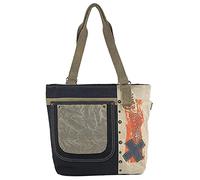 Sunsa Damen Handtasche. Shopper in Vintage Retro Stil. Schultertasche aus Baumwolle/Canvas. Große vegane Tasche als Geschenk für Frauen/Mädchen
