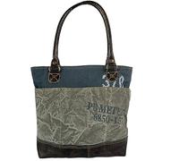 Sunsa Damen Handtaschen. Tasche aus Canvas & Leder. Nachhaltige Schultertasche. Vintage Handgelenktasche mit Lederreimen