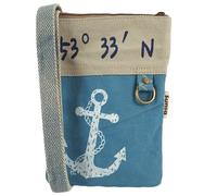 Sunsa Damen Maritim/Anker Design Umhängetasche. Kleine Canvas Messenger Tasche. Vegan Crossover Bag. Schultertasche für Meerliebhaber (blau)