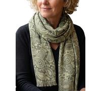 Sunsa Damen/Herren Schal, weich Winter Halstuch aus Baumwolle & Viskose. Große Unisex Herbst Winterschal. Tücher & Schals als Geschenkidee für Männer oder Frauen(Kahkigrün Paisley)