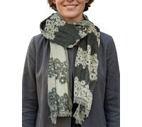 Sunsa Damen/Herren Schal, weich Winter Halstuch aus Baumwolle & Viskose. Große Unisex Herbst Winterschal. Tücher & Schals als Geschenkidee für Männer oder Frauen (Schwarz Kleine Blumen)