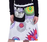 Sunsa Damen Knielang Rock. Sommer Wickelrock aus Baumwolle. 2 Designs midi Röcke in 1. Alternative Bekleidung. Midirock Knieland Sommerrock
