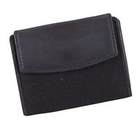 Sunsa Damen Leder/Canvas Geldbörse. Kleine Geldbeutel. Braune Brieftasche. Vintage Portmonee. Geldtasche mit viele Fächer (schwarz)