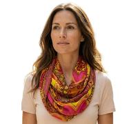 Sunsa Damen Loop Schal. 100% Baumwolle Schlauchschal für Frühlings/Sommer. Dünn Loopschal mit Blumen Design. Tücher und Schals als Frauen Geschenk (pink #12)