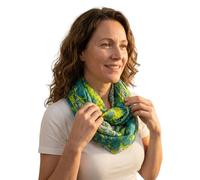 Sunsa Damen Loop Schal. 100% Baumwolle Schlauchschal für Frühlings/Sommer. Dünn Loopschal mit Blumen Design. Tücher und Schals als Frauen Geschenk (Grün # 3)