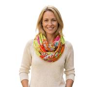 Sunsa Damen Loop Schal. 100% Baumwolle Schlauchschal für Frühlings/Sommer. Dünn Loopschal mit Blumen Design. Tücher und Schals als Frauen Geschenk