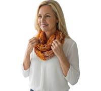 Sunsa Damen Loop Schal. 100% Baumwolle Schlauchschal für Frühlings/Sommer. Dünn Loopschal mit Blumen Design. Tücher und Schals als Frauen Geschenk (Orange # 1)