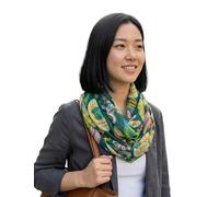 Sunsa Damen Loop Schal. 100% Baumwolle Schlauchschal für Frühlings/Sommer. Dünn Loopschal mit Blumen Design. Tücher und Schals als Frauen Geschenk