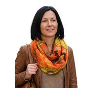 Sunsa Damen Loop Schal. 100% Baumwolle Schlauchschal für Frühlings/Sommer. Dünn Loopschal mit Blumen Design. Tücher und Schals als Frauen Geschenk