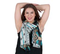 Sunsa Damen Schal, Halstuch Baumwolltuch für Frühlings/Sommer, Stola Tuch mit Blumen Design, Accessoires for Women, Scarf Tücher und Schals als Geschenk für Frauen/Freundin (blau/weiß #8)