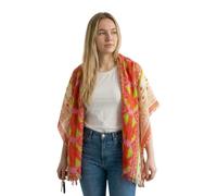 Sunsa Damen Schal, Halstuch Baumwolltuch für Frühlings/Sommer, Stola Tuch mit Blumen Design, Accessoires for Women, Scarf Tücher und Schals als Geschenk für Frauen/Freundin (rot/grün #7)