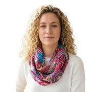 Sunsa Damen Schlauchschal, Loop Schal, Scarf Tücher und Schals als Geschenk für Frauen/Freundin, Sommer Halstuch mit Blumen Design. Tuch die Perfekt Accessories for Women (dunkel pink)