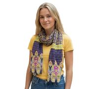 Sunsa Damen Sommer Schal. Frühling leicht & dünn 100% Baumwolle Tuch. Geblümt Halstuch als Geschenkideen für Frauen. (lila)