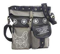 Sunsa Damen Tasche. Hund Liebhaber Umhängetasche Handtasche. Bag aus Canvas & Leder. Schultertasche Damentasche in Vintage Stil. Crossbody mit Hundeaufdruck