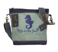 Sunsa Damen Tasche Umhängetasche kleine Schultertasche Handtasche aus Canvas & Jeans blau