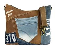 Sunsa Damen Tasche Umhängetasche kleine Schultertasche Handtasche aus Canvas & Jeans blau 52247