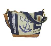 Sunsa Damen Tasche Umhängetasche. kleine Canvas Bag mit Recycelte Jeans und Leder. Vintage Design Taschen sind praktische Geschenke für Women. Maritime Schultertasche