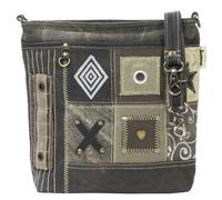 Sunsa Damen Umhängetasche. Canvas Crossover Tasche in Patchwork Design