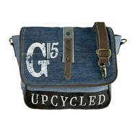Sunsa Damen Umhängetasche. Messenger Tasche aus Canvas, Recycelte Jeans & Leder. Große Vintage Crossbody bag. Nachhaltig Upcycling Jeanshose Handtasche