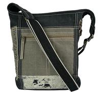 Sunsa Damen Umhängetasche. Die nachhaltige Crossbody Hobo Tasche ist aus 100% Baumwolle/Canvas & Leder. Große Stofftasche als Geschenkidee für Frauen