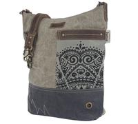 Sunsa Damen Umhängetasche graue Canvas Crossbody Hobo Tasche, Mandala Motiv