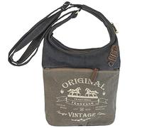 Sunsa Damen Umhängetasche. Hobo Tasche aus Canvas/Leinwand & Leder. Vintage Retro Stil Crossbody Bag mit viel Reißverschluss Fächern