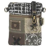 Sunsa kleine Umhängetasche Canvas Crossover Tasche in Patchwork Design