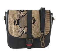 Sunsa Damen Umhängetasche. Kleine Ledertasche aus Lederreste. Modische Tasche. Damentasche als Crossover bag. Leder Trachtentasche für Sie die beste Geschenk (schwarz)