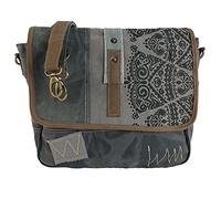 Sunsa Damen Umhängetasche/Messenger Tasche aus grauem Canvas. Große Crossbody Bag Geschenkideen für Frauen/Mädchen, nachhaltige Produkte 52508