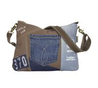 Sunsa Damen Tasche Umhängetasche kleine Schultertasche Handtasche aus Canvas & Jeans blau 52247