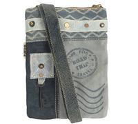 Sunsa Damen Umhängetasche. Vintage Stil Crossbody Bag aus Canvas. Vegane Crossover Tasche. Kleine Nachhaltige graue Schultertasche