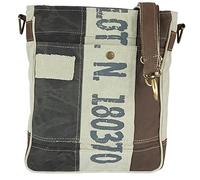 Sunsa Damen Umhängetasche. Vintage Tasche aus Canvas & Leder. Nachhaltige Crossover Bag in braun/beige/schwarz. Schultertasche für Sie/Ihn.27x34x8 cm