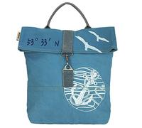Sunsa Damen Umhängetasche. XL Leinwand/Canvas Tasche. Roll Top Vegan Damentasche in Maritim/Anker Design. Crossbody Bag mit Große Kapazität
