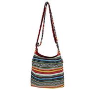 Sunsa Damen Umhängetasche. Hobo Tasche aus gewebter Baumwolle mit verstellbare Henkel. Crossbody Schultertasche mit Streifen Design. Geschenkideen für Frauen/Mädchen (Bunt)