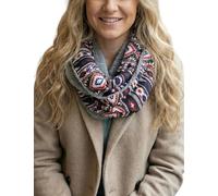 Sunsa Damen Winter Loop Schal Warmer weichem Fleece Schlauchschal Rundschal Teddyfutter (grau)